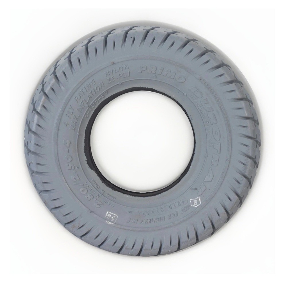 Primo Durotrap Pneumatic Tire with C9210 Tread 4 Ply‎ Mobility Tire Light Gray